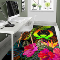 Pohnpei Polynesian Personalised Area Rug - Hibiscus and Banana Leaves - Polynesian Pride