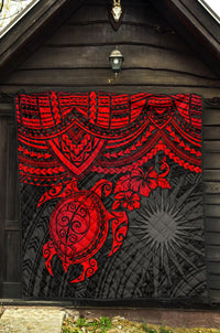 Marshall Islands PolynesianPremium Quilt - Red Turtle - Polynesian Pride