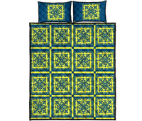 Hawaii Royal Quilt Bed Set - Hill Ver 6 Blue - Polynesian Pride