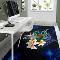 Pohnpei Micronesia Area Rug - Turtle With Plumeria Flowers - Polynesian Pride
