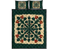 Hawaiian Quilt Anthurium Flowers Quilt Bed Set - AH - Polynesian Pride