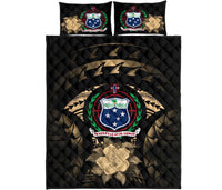 Samoa Polynesian Quilt Bed Set Hibiscus Gold - Polynesian Pride