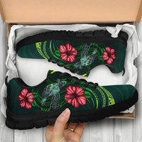 Hawaii Polynesian Sneakers - Green Turtle Hibiscus - Polynesian Pride
