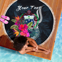 Samoa Polynesian Custom Personalised Beach Blanket - Tropical Flower - Polynesian Pride