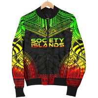 Society Islands Polynesian Chief Men's Bomber Jacket - Reggae Version - Polynesian Pride
