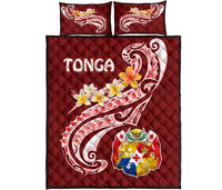 Tonga Quilt Bed Set - Tonga Coat Of Arms With Polynesian Patterns - Polynesian Pride
