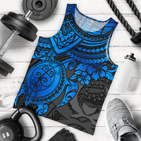 Pohnpei Polynesian Tank Top (Men) - Polynesian Blue Turtle BLUE - Polynesian Pride