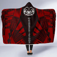 Marquesas Islands Hooded Blanket - Polynesian Tattoo Red - Polynesian Pride
