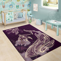 Hawaii Tropical Hibiscus Aumakua Rug - Lucas Style - Purple Rug - Polynesian Pride