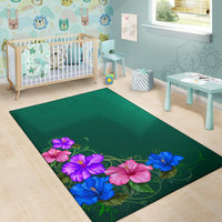 Colorful Hibiscus Area Rug - Polynesian Pride