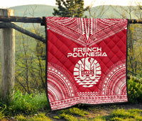 French Polynesia Premium Quilt - French Polynesia Polynesian Chief Red Version - Polynesian Pride