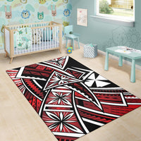 Wallis and Futuna Area Rug - Tribal Flower Special Pattern Red Color - Polynesian Pride