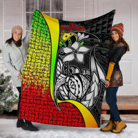 Samoa Polynesian Premium Blanket Reggae - Turtle With Hook - Polynesian Pride