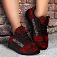 American Samoa Sport Sneakers - Polynesian Tattoo Red - Polynesian Pride
