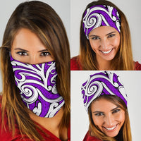 New Zealand Maori Tribal Ornament Bandana - Purple - Polynesian Pride