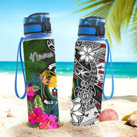 Nauru Hydro Tracking Bottle - Turtle Plumeria Banana Leaf Crest - Polynesian Pride