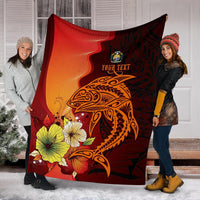 Nauru Custom Personalised Premium Blankets - Tribal Tuna Fish - Polynesian Pride