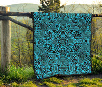 Polynesian Premium Quilt Grown Blue White - Polynesian Pride