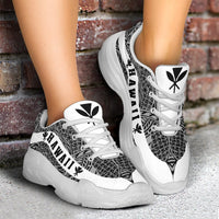 Hawaii Kanaka Maoli Polynesian Chunky Sneaker Line Style White - Polynesian Pride