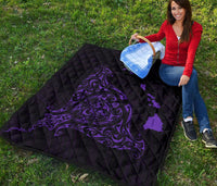Rays Hawaii Map Polynesian Premium Quilt - Purple - Polynesian Pride
