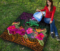 Tuvalu Premium Quilt - Summer Hibiscus - Polynesian Pride