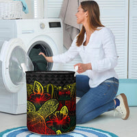 Fiji Laundry Basket - Polynesian Turtle Hibiscus Reggae - Polynesian Pride