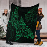 Shark Polynesian Blanket - Polynesian Tattoo Green - Polynesian Pride