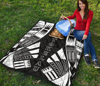 Tokelau Premium Quilt - Tokelau Coat Of Arms Polynesian White Tattoo - Polynesian Pride