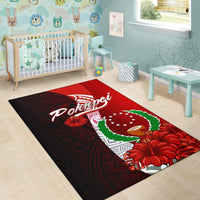 Pohnpei Micronesia Area Rug - Coat Of Arm With Hibiscus - Polynesian Pride