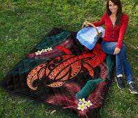 Hawaii Turtle Polynesian Tropical Premium Quilt - Ghia Style Red - Polynesian Pride