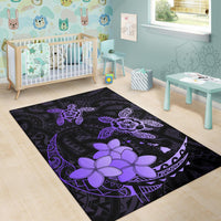 Hawaii Polynesian Turtle Plumeria Rug - Pog Style Purple - Polynesian Pride