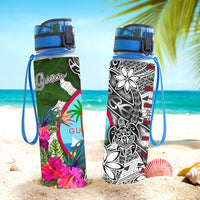 Guam Hydro Tracking Bottle White - Turtle Plumeria Banana Leaf - Polynesian Pride