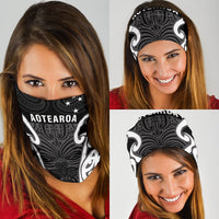 Maori Moko Bandana Aotearoa Silver Fern - Polynesian Pride