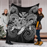 Hawaii Turtle Wave Polynesian Premium Blanket - Hey Style Gray - Polynesian Pride