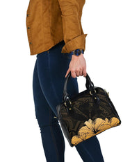 Personalised - Hawaii Royal Hibiscus Polynesian Tribal Shoulder Handbag Gold AH - Polynesian Pride