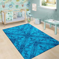 Polynesian Blue Dark Color Area Rug - Polynesian Pride