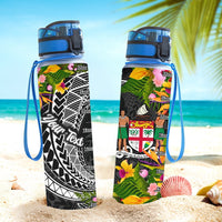 Fiji Custom Personalised Hydro Tracking Bottle - Seal Spiral Polynesian Patterns - Polynesian Pride