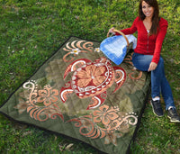 Hawaii Turtle Hibiscus Plumeria Premium Quilt - Jessi Style - AH - Polynesian Pride