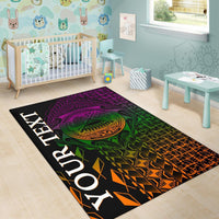 American Samoa Custom Personalised Area Rug - AS Seal Rocket Style - Polynesian Pride