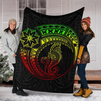 Seahorse Polynesian Blanket - Polynesian Tattoo Reggae - Polynesian Pride