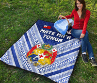 Mate Ma'a Tonga Rugby Premium Quilt Polynesian Creative Style - Blue - Polynesian Pride