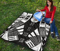 Niue Premium Quilt - Niue Seal Polynesian White Tattoo - Polynesian Pride