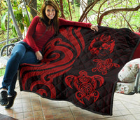 Tonga Polynesian Premium Quilt - Red Tentacle Turtle - Polynesian Pride