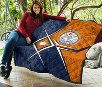 Marshall Islands Premium Quilt - Marshall Islands Flag with Polynesian Patterns - Polynesian Pride