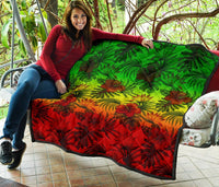 Polynesian Premium Quilt - Reggae Hibiscus Patterns - Polynesian Pride
