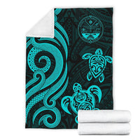 Marshall Islands Premium Blanket - Tentacle Turtle Turquoise - Polynesian Pride