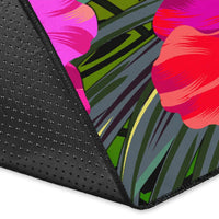 Northern Mariana Islands Polynesian Area Rug - Hibiscus and Banana Leaves - Polynesian Pride