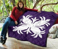 Hawaiian Premium Quilt Royal Pattern - Purple - A2 Style - Polynesian Pride