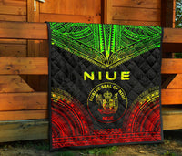 Niue Premium Quilt - Niue Seal Polynesian Chief Reggae Version - Polynesian Pride