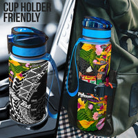 Fiji Custom Personalised Hydro Tracking Bottle - Seal Spiral Polynesian Patterns - Polynesian Pride